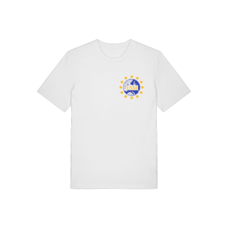 T-Shirt Logo in Blau und Gelb