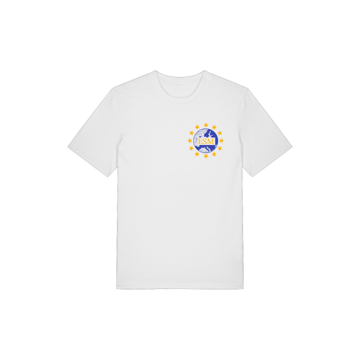 T-Shirt Logo in Blau und Gelb